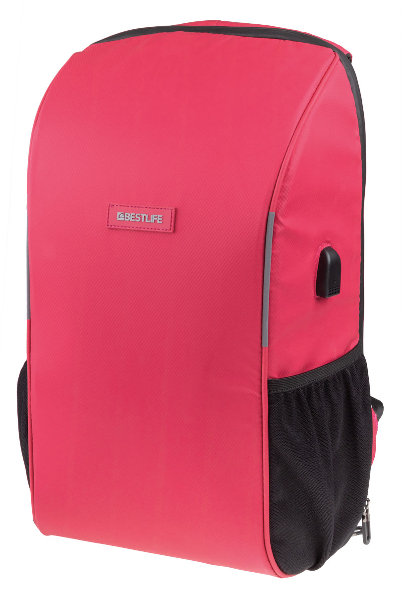 BestLife BB 3462R TravelSafe Relleu RUCKSACK rot Laptop Rucksack für 15,6" + USB Connector