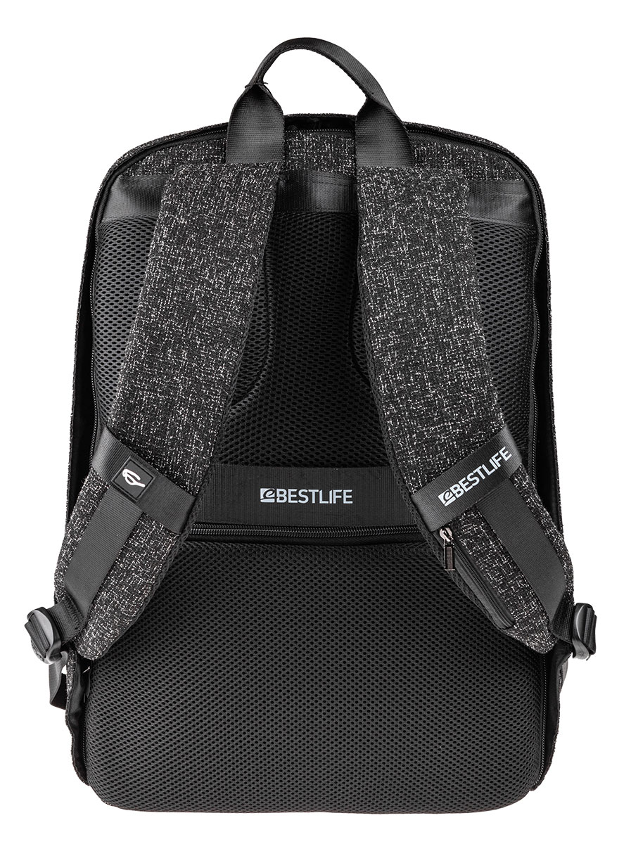 BestLife TravelSafe Calpe RUCKSACK schwarz Laptop Rucksack für 15,6" + USB Connector