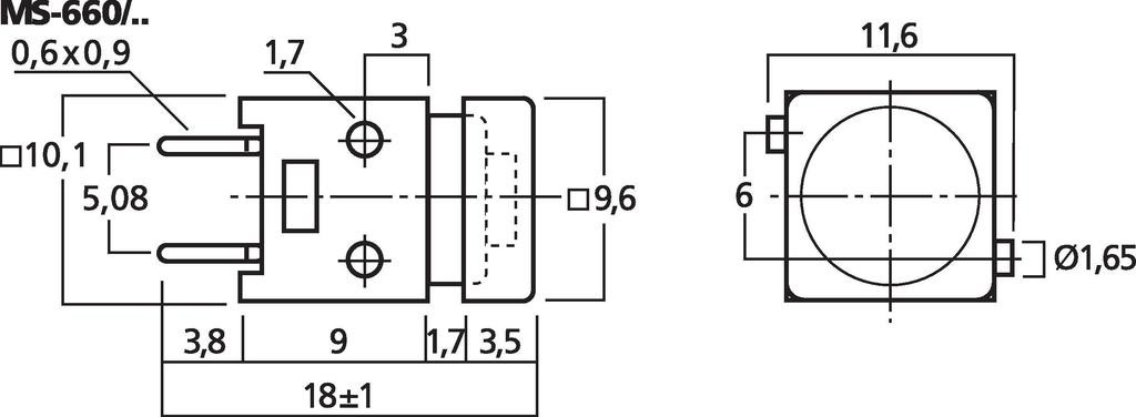 MONACOR MS-660/RT Miniatur-Anreih-Print-Drucktaster