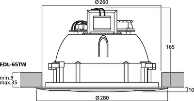 MONACOR EDL-65TW Schwenkbarer ELA-Deckenlautsprecher