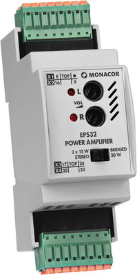 MONACOR EPS32 Verstärker 2x 15W Hutschiene