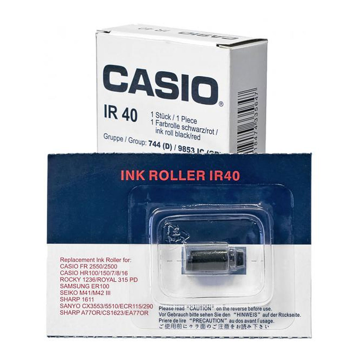 Casio IR-40 Inkroller schwarz, 1 Stück, für FR-520, FR-620 TER, FR-2650, HR-160