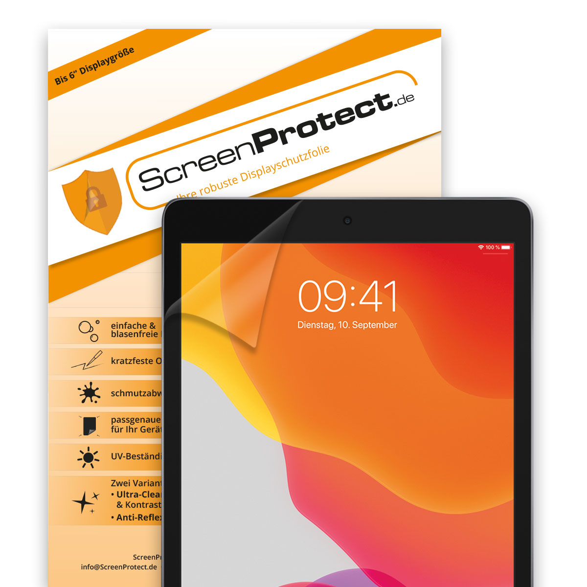 ScreenProtect Displayschutzfolie UltraClear für Apple iPad 10,2 Zoll 9. Generation