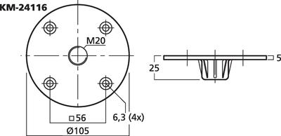 MONACOR KM-24116 Befestigungsplatte 