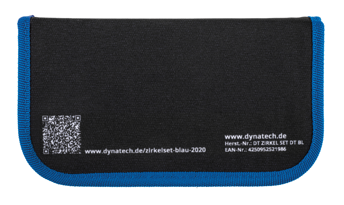 DynaTech Geometrie- und Zirkelset (13-teilig) Etui mit Reißverschluss in blau