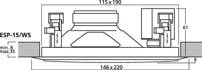 MONACOR ESP-15/WS ELA-Hi-Fi-Wand- und -Deckenlautsprecher