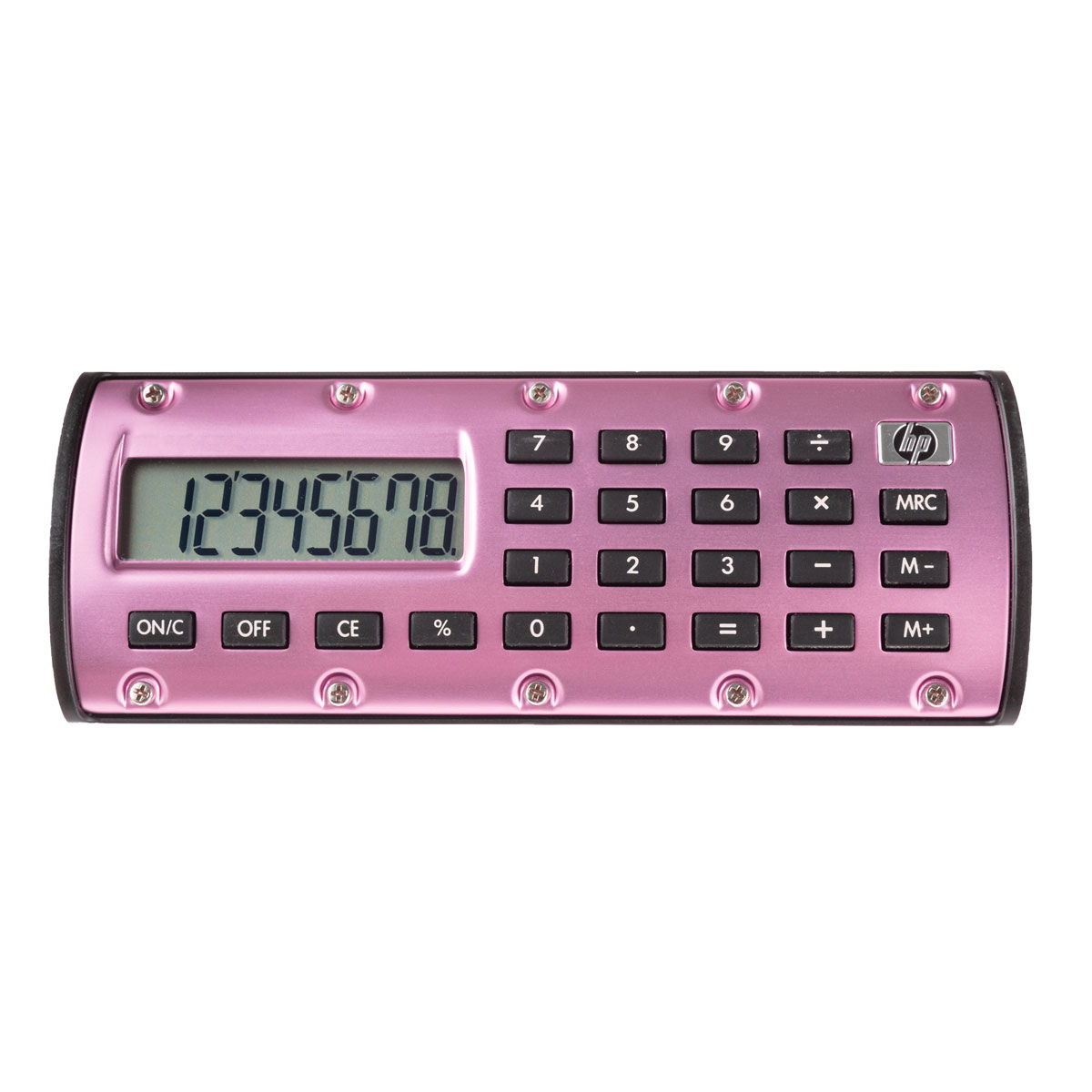 HP Quick Calc Taschenrechner in pink 8-stellige LCD | magnethaftend | Prozentrechnung