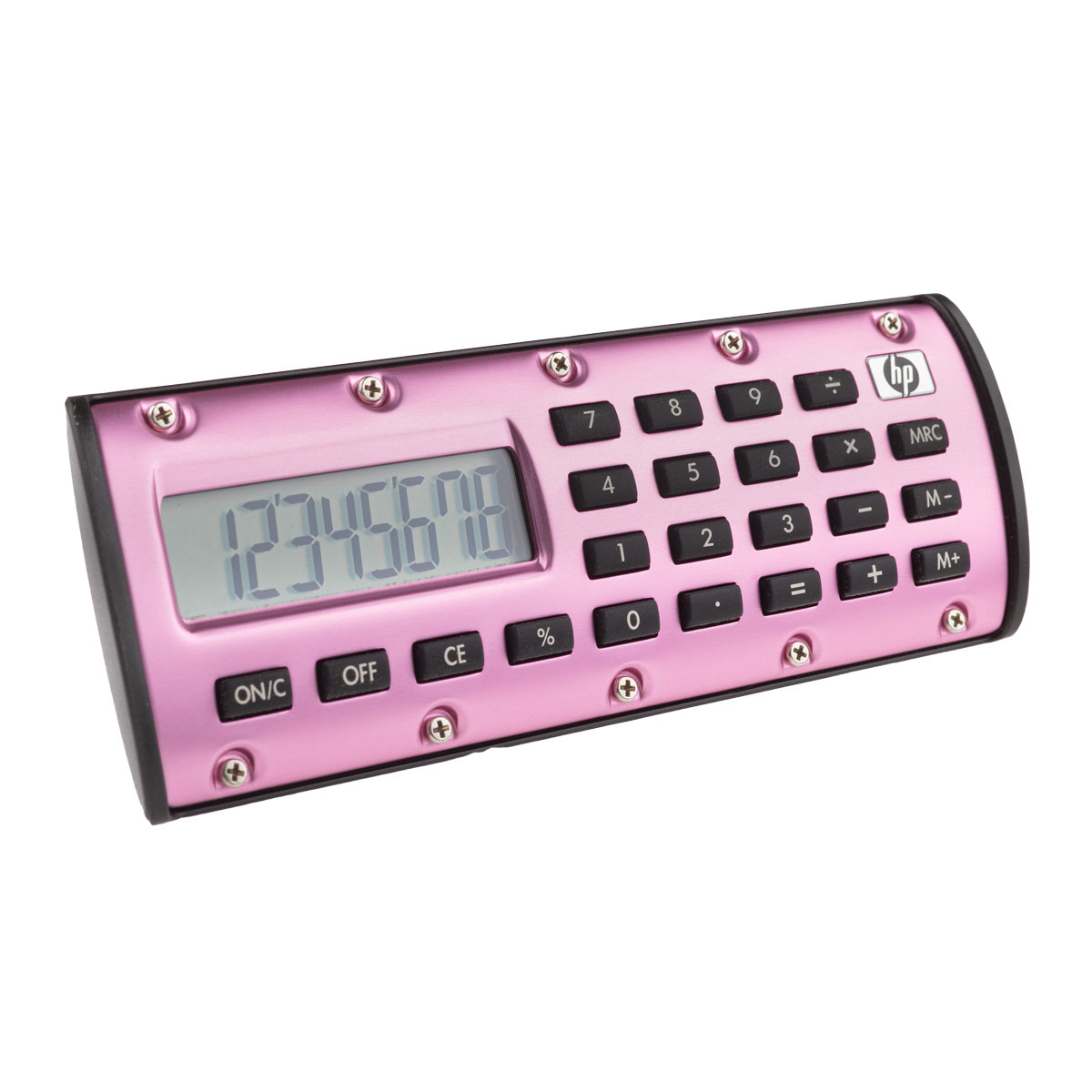 HP Quick Calc Taschenrechner in pink 8-stellige LCD | magnethaftend | Prozentrechnung