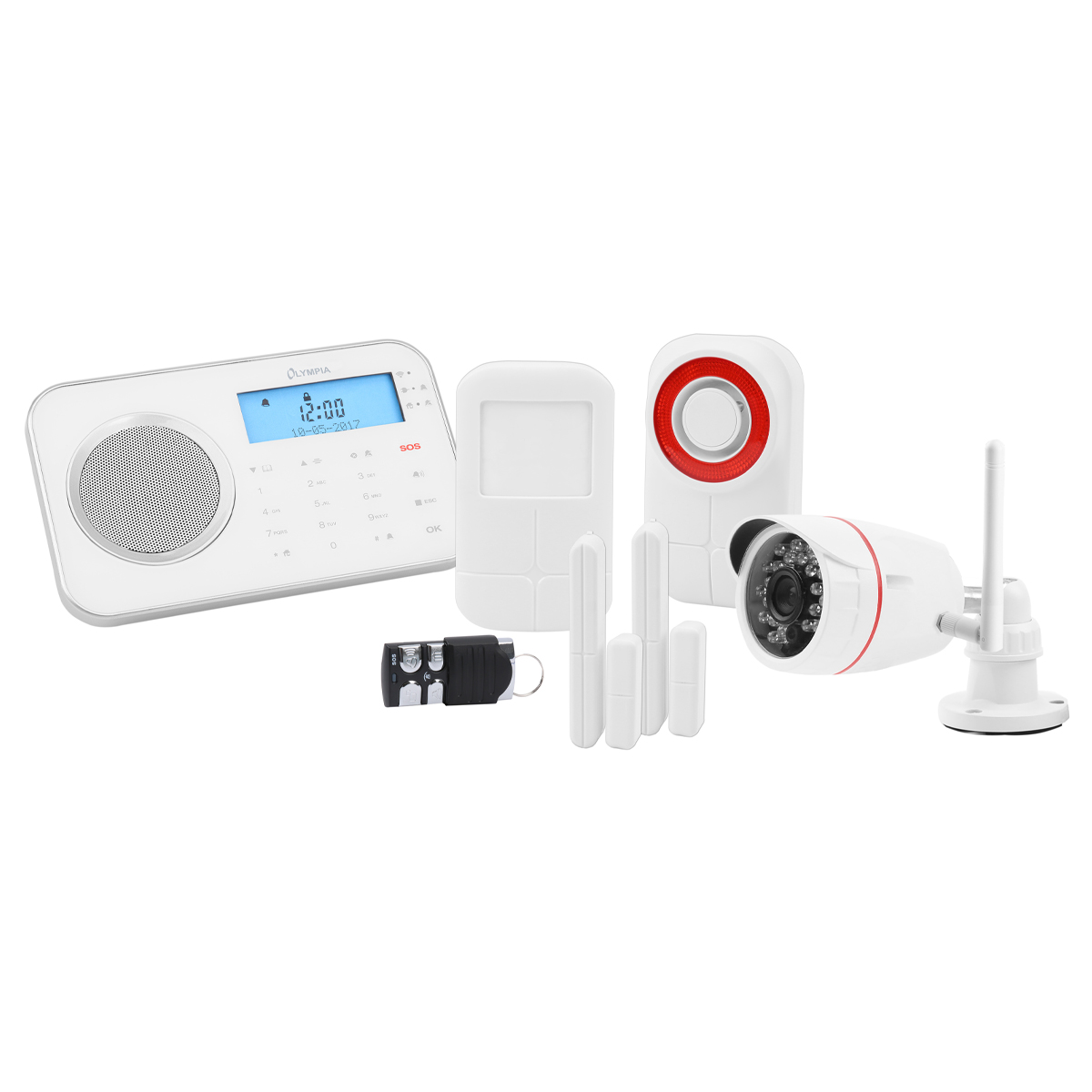 Olympia Prohome 8791 I weiß I Funk-Alarmsystem mit WLAN/GSM + Smart Home Funktionen 