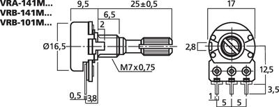 MONACOR VRA-141M10 Mono-Potentiometer