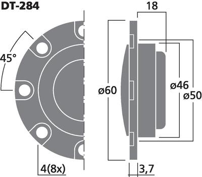 MONACOR DT-284 Dome-Tweeter-Paar, 60 W, 4 O