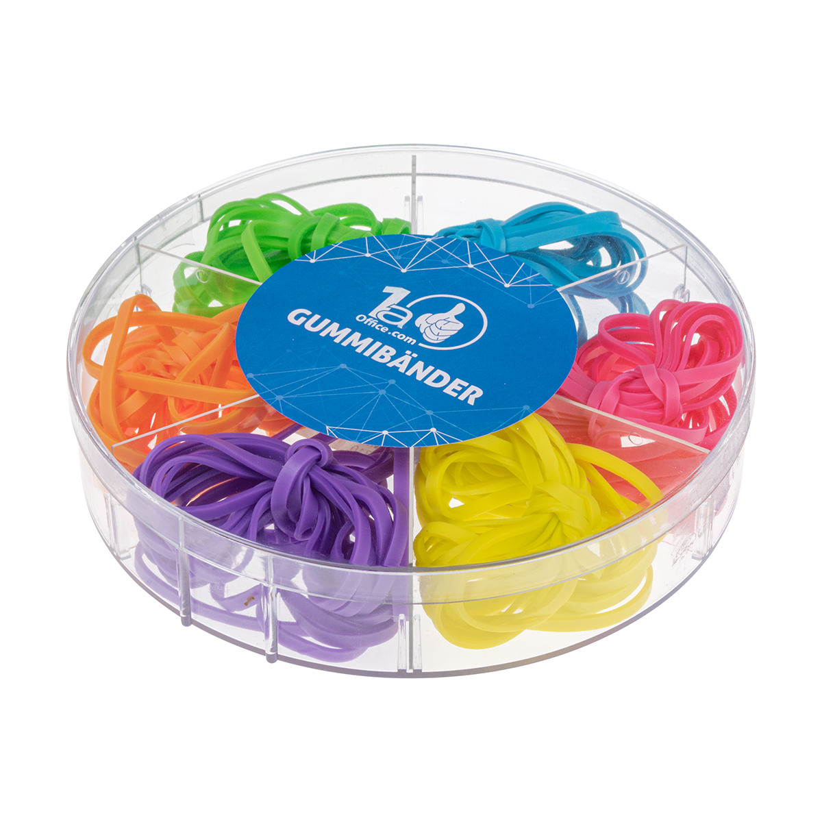 DynaTech Gummibänder 120g Box 35/50x3mm sort. in grün, blau, lila, pink, orange, gelb